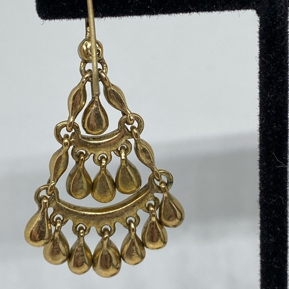 Earrings Bollywood dangle earrings faux topaz gold tone - Picture 5 of 8